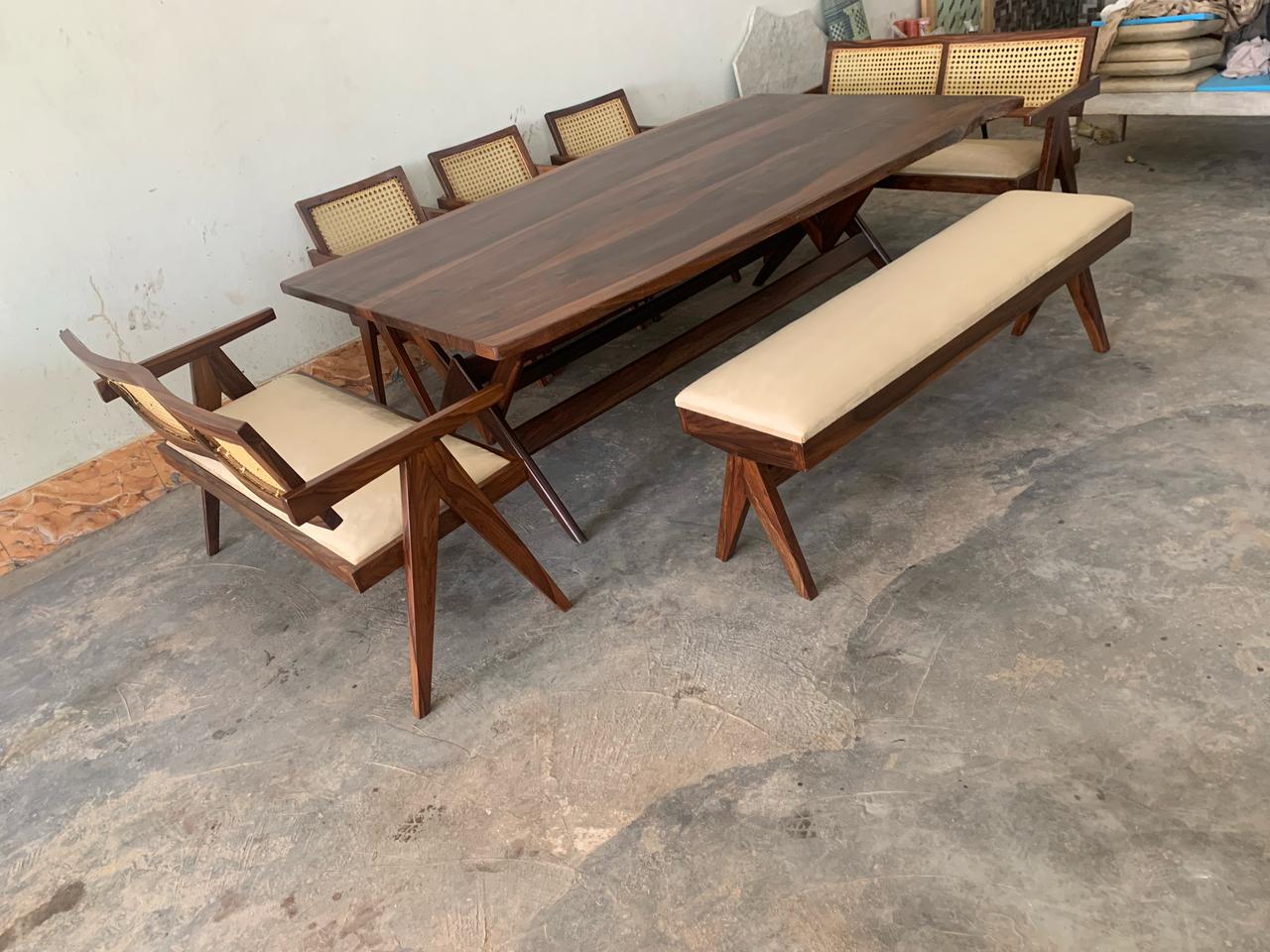 Chandigarh Live Edge sheehsam dining set for 10 persons